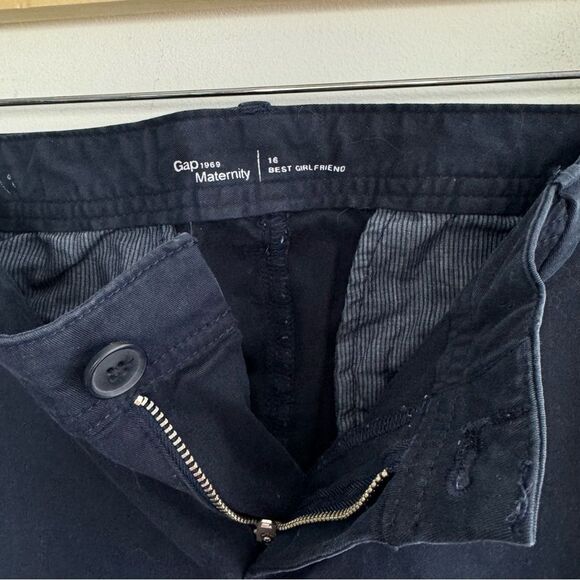NWT Gap Maternity Best Girlfriend Navy Blue Khaki Pants Inset Panel Size 16 - Picture 7 of 10